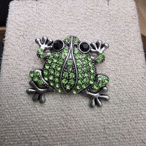 Green Gem Frog Snap Button Accent (1873)